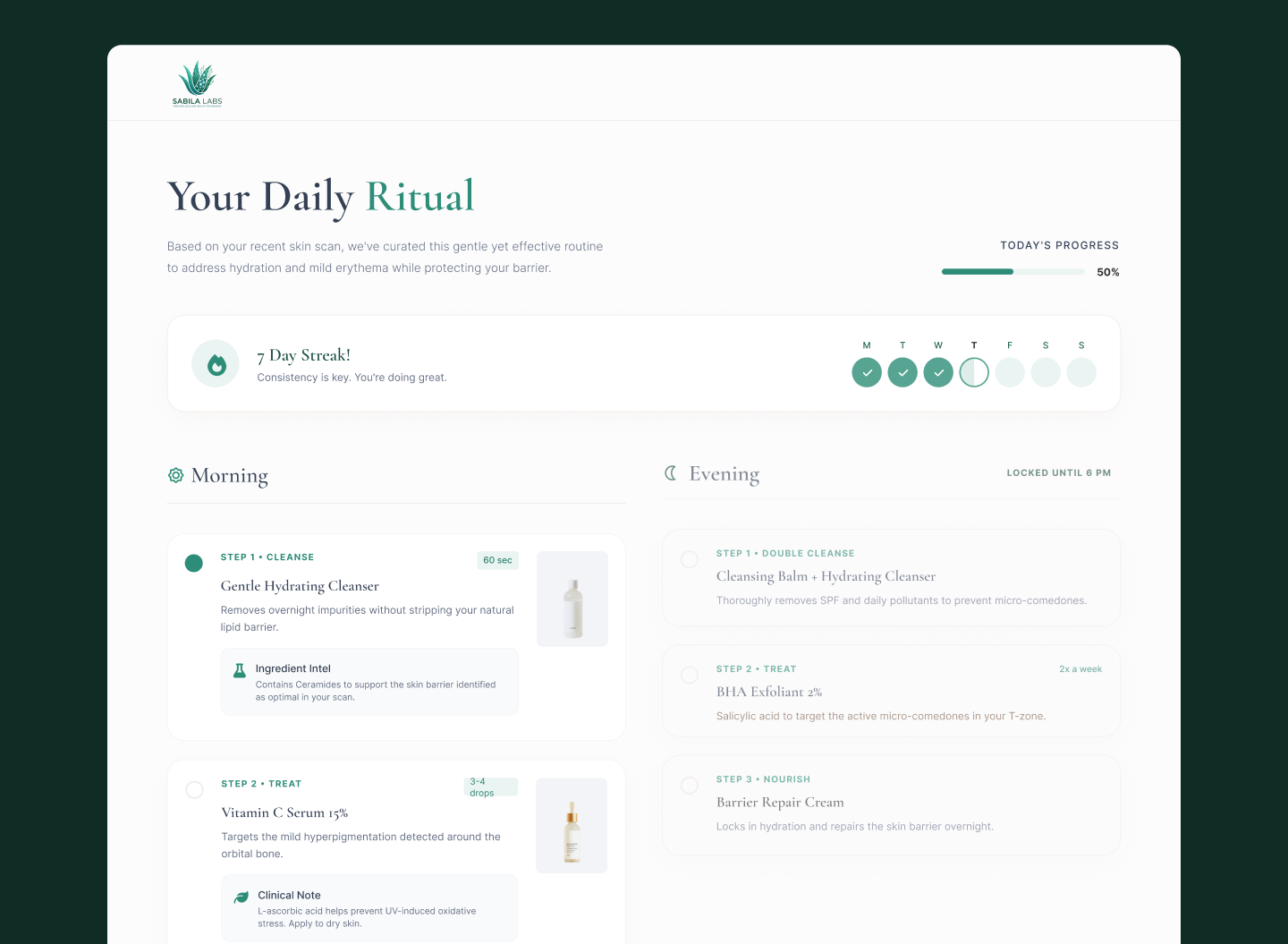 Gladys AI — Your Daily Ritual dashboard